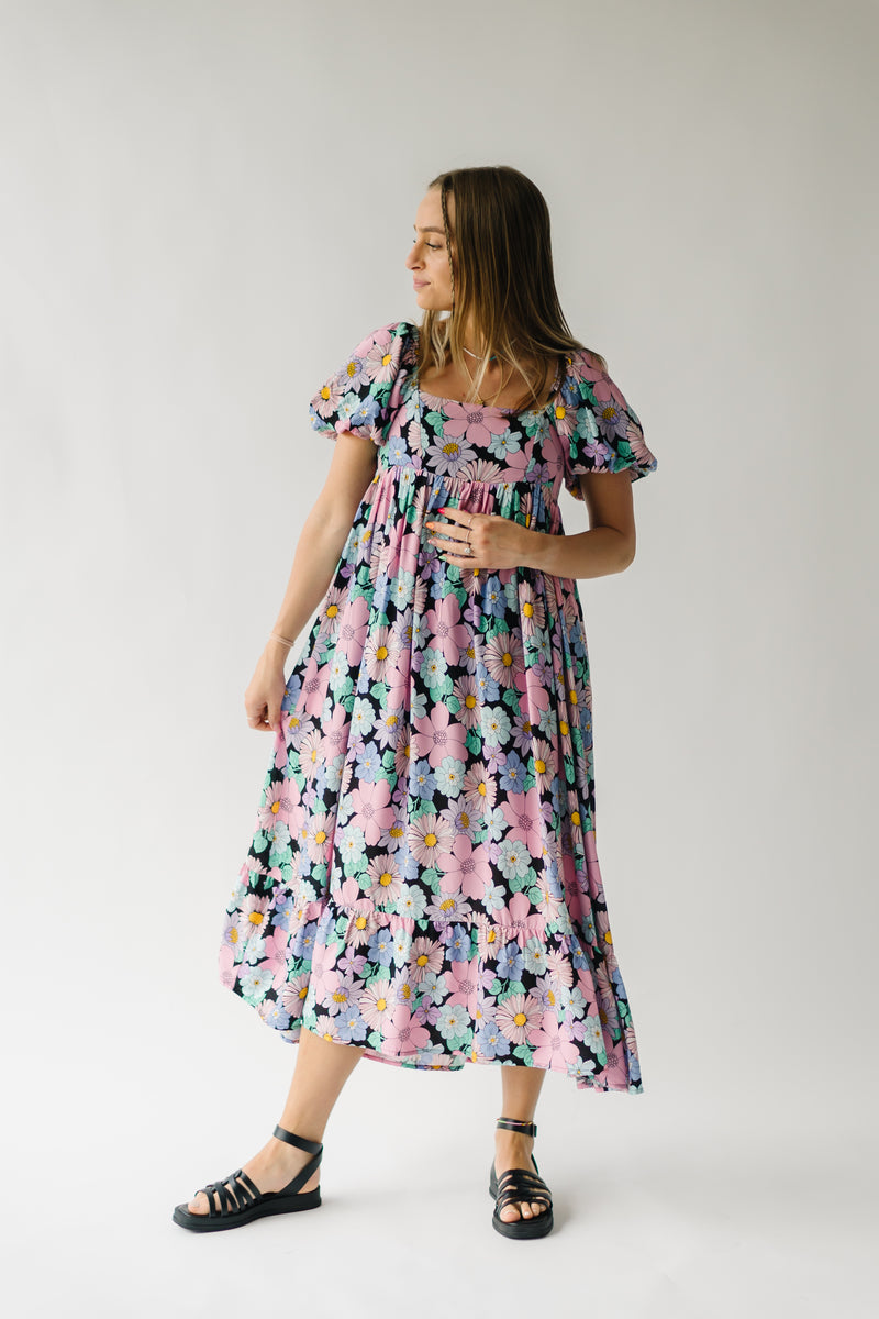 The Acosta Floral Midi Dress in Multi