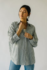The Avilla Button-Down Shirt in Olive Stripe