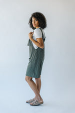 The Claire Ribbed Romper in Olive