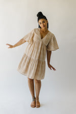 The Ashworth Tiered Dress in Taupe Stripe