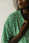 The Macaulay Floral Button-Up Blouse in Green