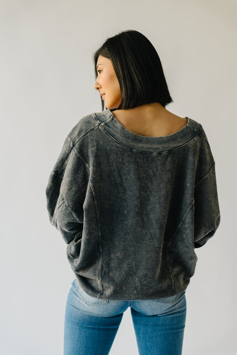 The Griffith Reversible Pullover in Charcoal