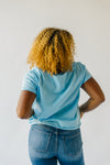 The Hixon Raw Hem Tee in Sky Blue