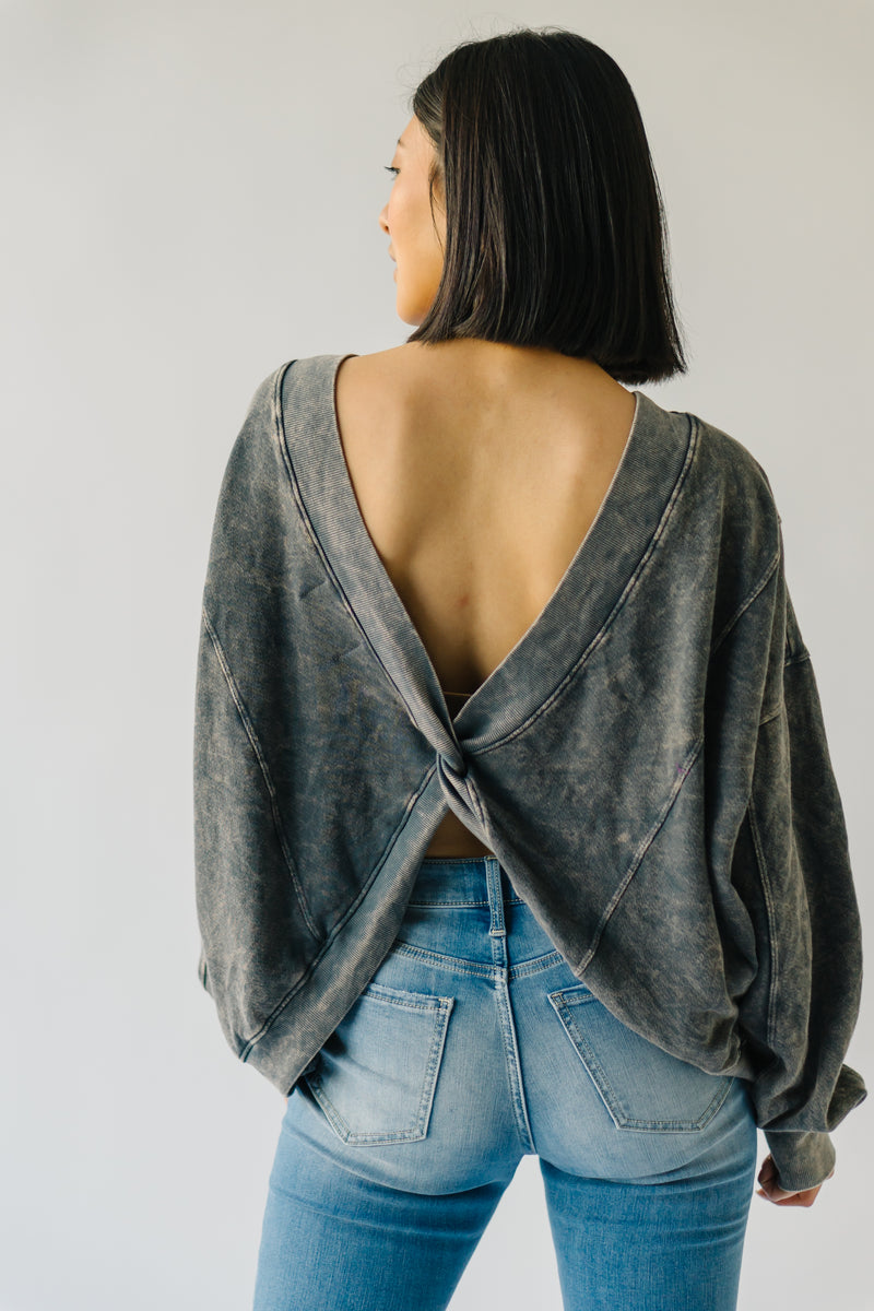 The Griffith Reversible Pullover in Charcoal