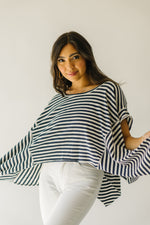 Free People: Striped Angel Tee in Navy Combo