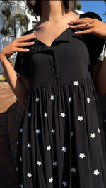 The Martinsburg Embroidered Midi Dress in Black
