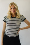 The Segundo Striped Tee in Black + Ivory
