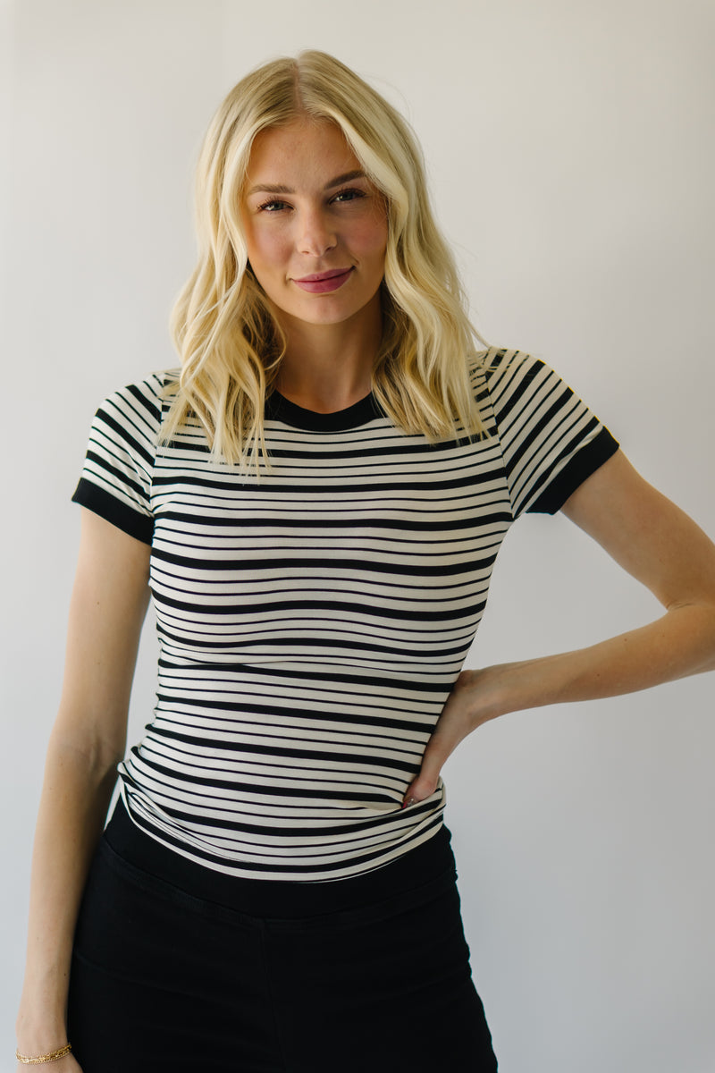 The Segundo Striped Tee in Black + Ivory