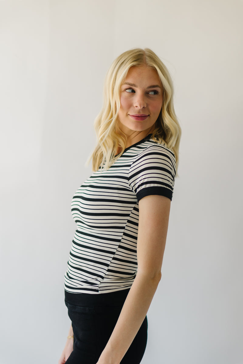 The Segundo Striped Tee in Black + Ivory