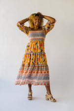 The Gilson Ruffle Detail Dress in Mustard
