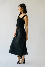 The Georganna Floral Midi Skirt in Black