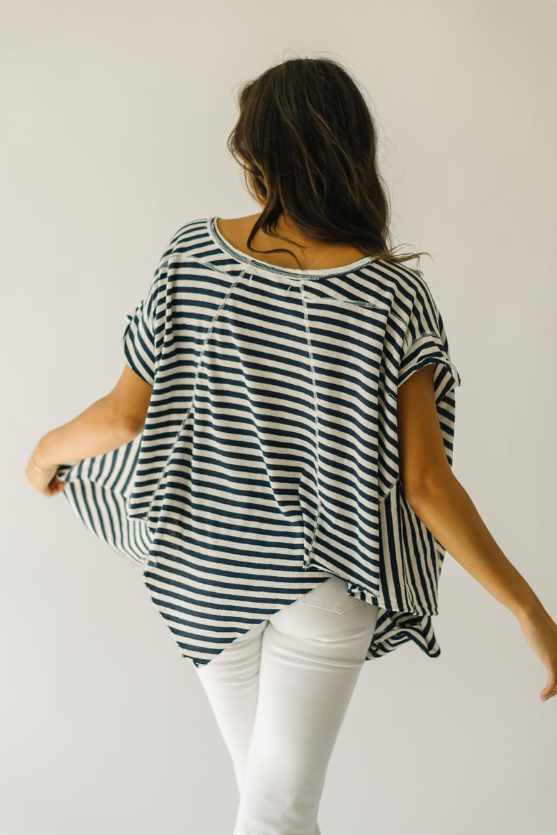 Free People: Striped Angel Tee in Navy Combo