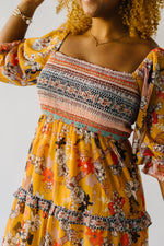 The Gilson Ruffle Detail Dress in Mustard