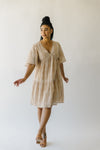 The Ashworth Tiered Dress in Taupe Stripe