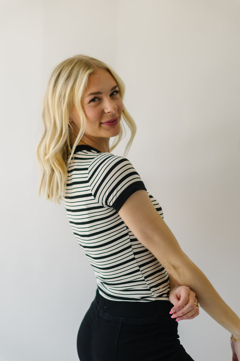 The Segundo Striped Tee in Black + Ivory