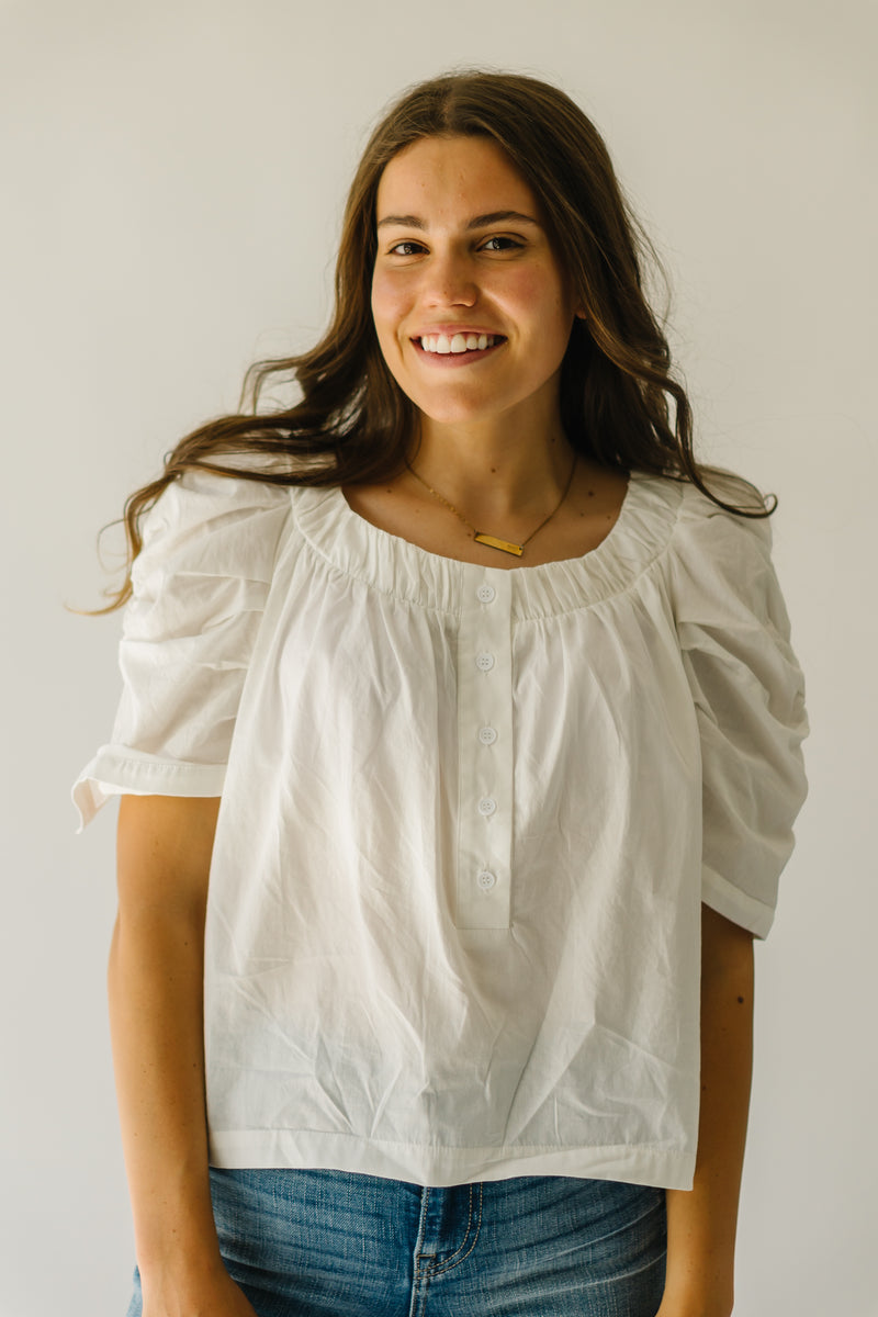 The Rincon Puff Sleeve Blouse in White
