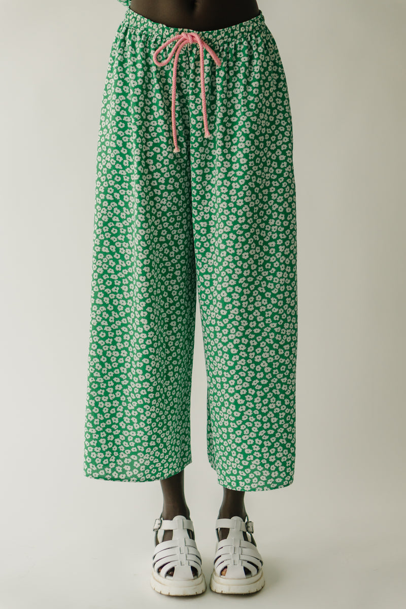 The Culkin Floral Pants in Green