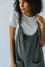 The Claire Ribbed Romper in Olive