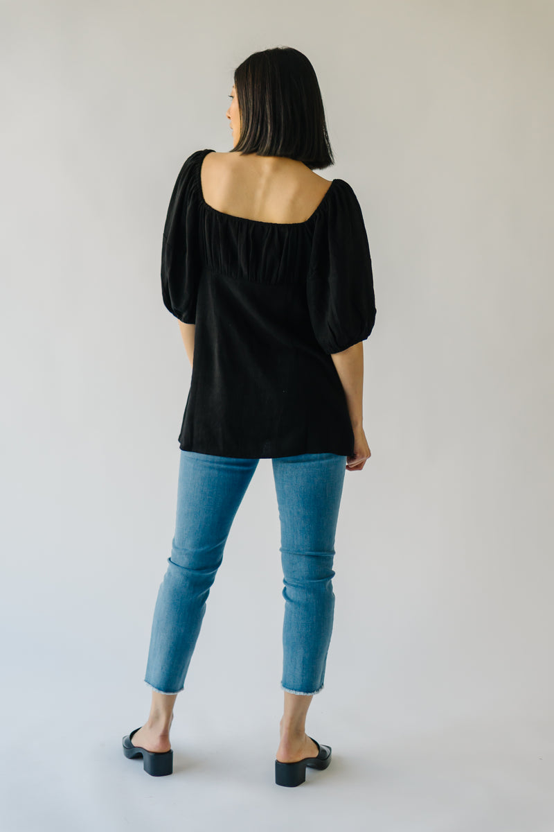 The Lillet Button-Up Blouse in Black
