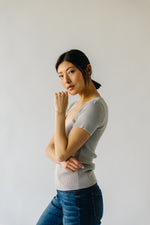 The Gillman Sweetheart Short-Sleeved Sweater in Grey