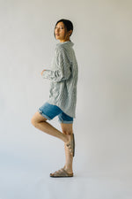 The Avilla Button-Down Shirt in Olive Stripe