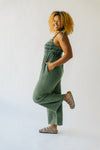 The Irondale Smocked Detail Jumpsuit in Deep Moss