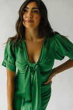 The Sharsti Button-Down Midi Dress in Green