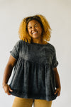 The Maison Babydoll Tunic in Washed Black