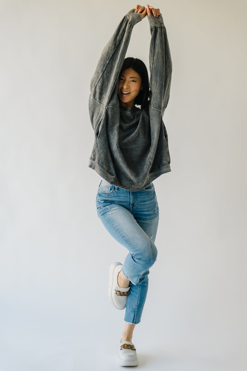 The Griffith Reversible Pullover in Charcoal