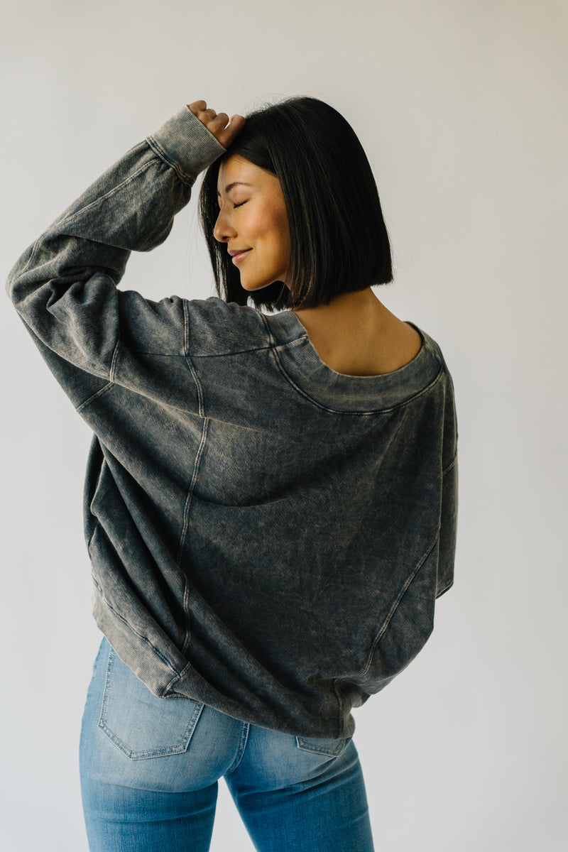 The Griffith Reversible Pullover in Charcoal