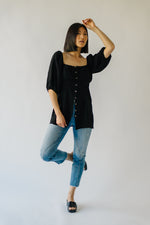 The Lillet Button-Up Blouse in Black