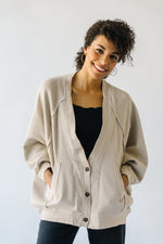 Free People: Round About Grandpa Cardi in Morning Oat Combo