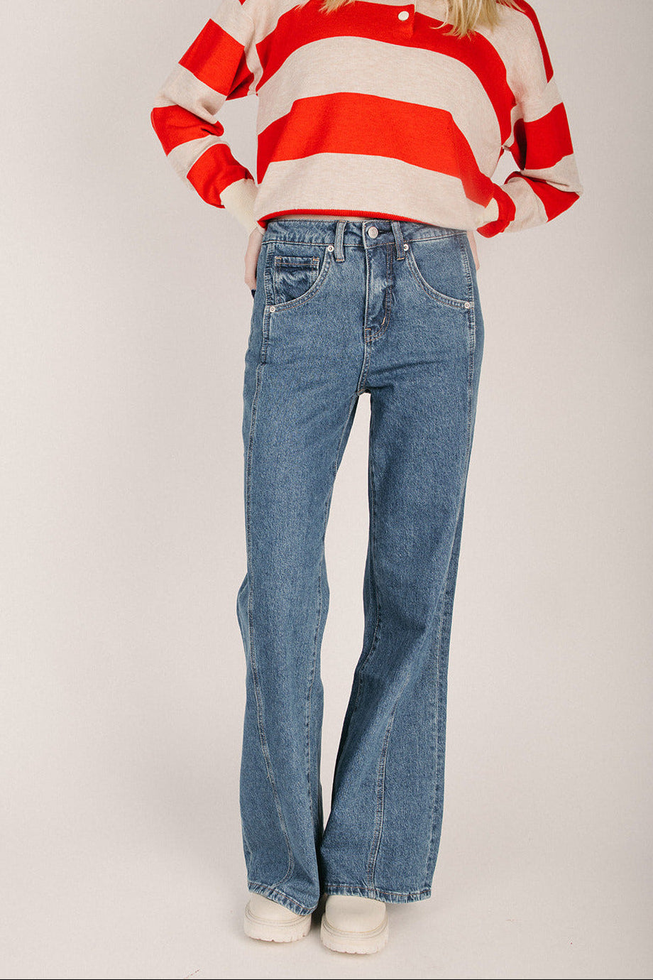 The Underwood Side Panel Wide Leg Jean in Chathams Sea – Piper & Scoot
