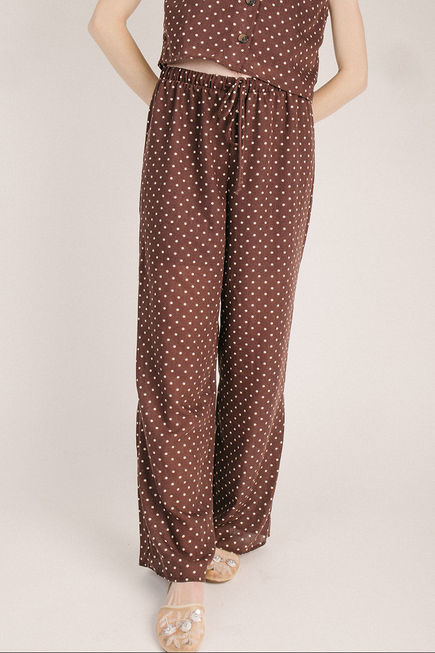 The Mosera Polka Dot Pant in Brown + Ivory – Piper & Scoot