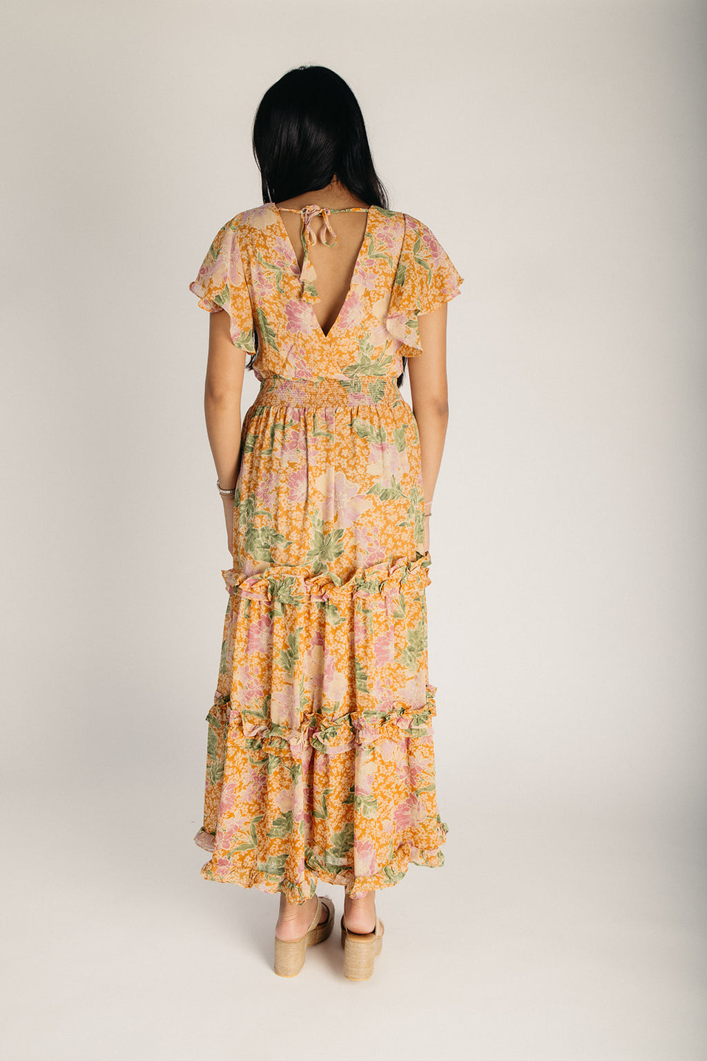 The Rickman Floral Jacquard Dress in Denim – Piper & Scoot