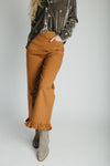 The Layna Ruffle Hem Pant in Mocha