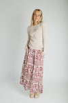 The Shyanne Lace Hem Cardigan in Light Taupe