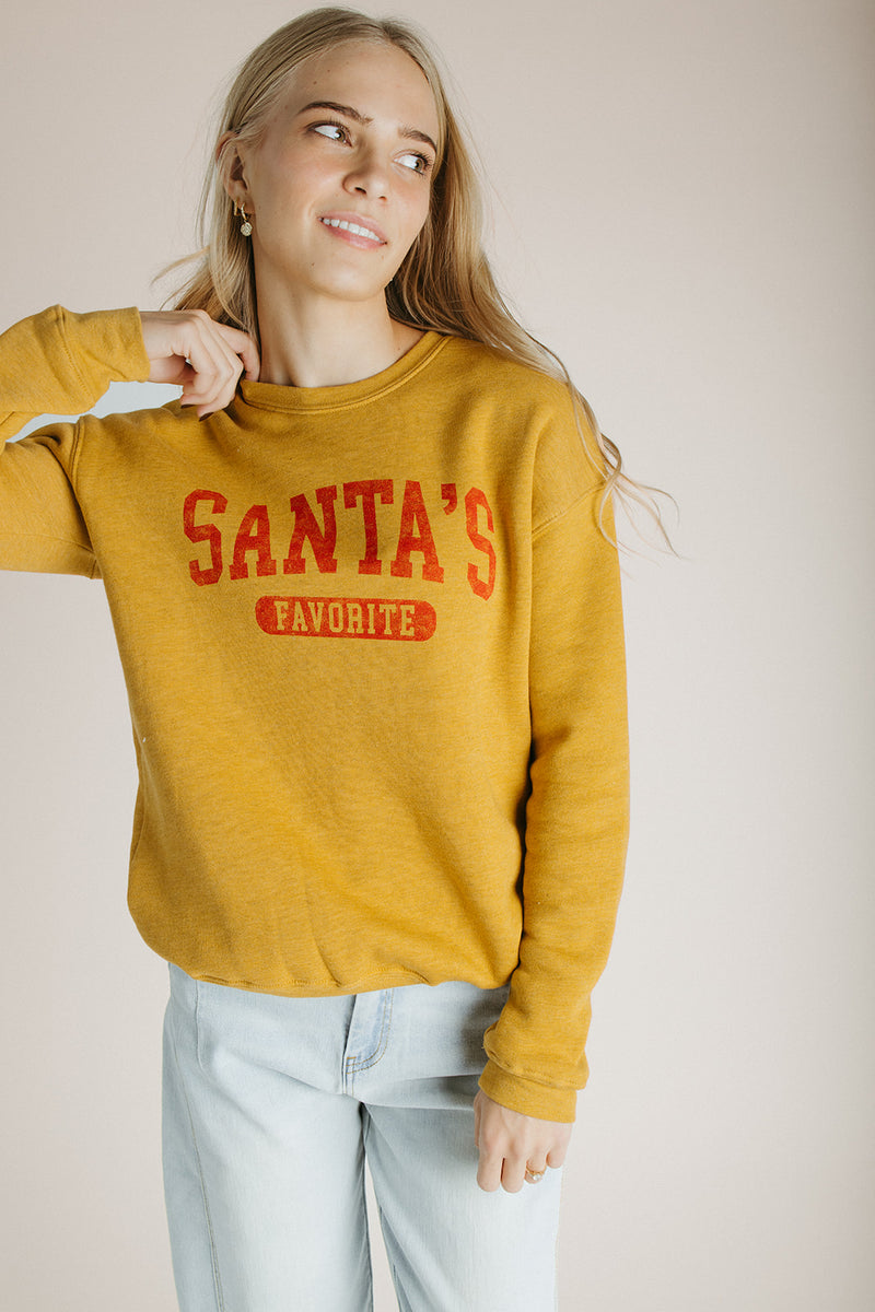The Santa's Favorite Crewneck in Mustard
