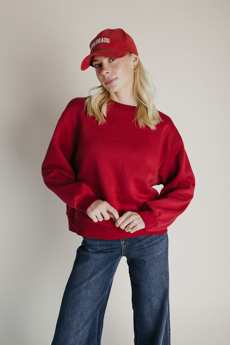The L.A. Lettered Pullover in Red