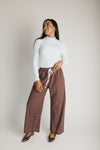 The Jayden Plaid Drawstring Pant in Brown