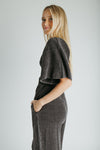 The Amaya Wide Leg Jumpsuit in Charcoal
