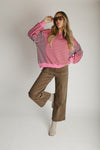 The Dawna Striped Sweater in Dusty Rose