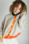 The Kersti Color Block Cardigan in Taupe