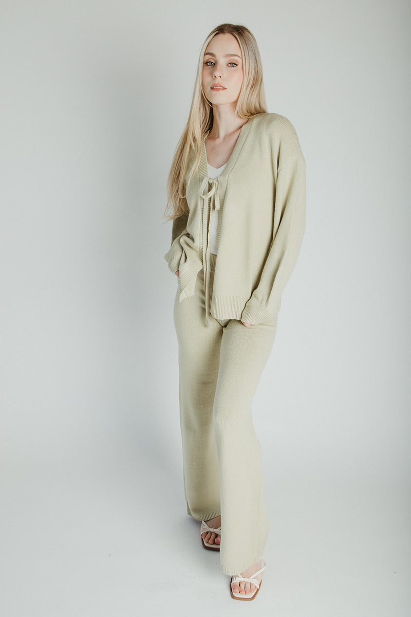 The Timo Knit Cardigan Set in Sage