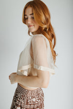 The Bruno Flouncy Sleeve Blouse in Oatmeal