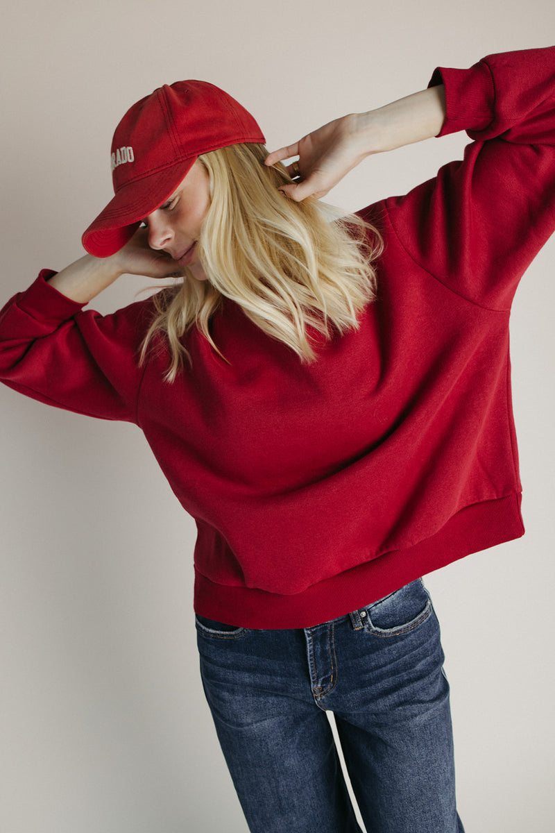 The L.A. Lettered Pullover in Red