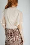 The Bruno Flouncy Sleeve Blouse in Oatmeal