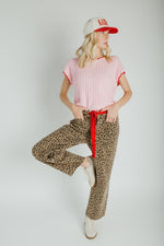 The Kara Washed Pant in Leopard Camel