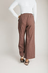 The Jayden Plaid Drawstring Pant in Brown