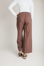 The Jayden Plaid Drawstring Pant in Brown